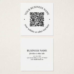 Uw geüploade QR-code plus bewerkbare circulaire te Vierkante Visitekaartjes