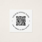 Uw geüploade QR-code plus bewerkbare circulaire te Vierkante Visitekaartjes (Voorkant)