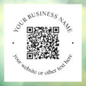 Uw geüploade QR-code plus bewerkbare cirkelvormige Raamsticker (Vel 3)