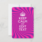 Uw Gezegde voor 'Keep Calm' op Hot Pink (Voorkant)