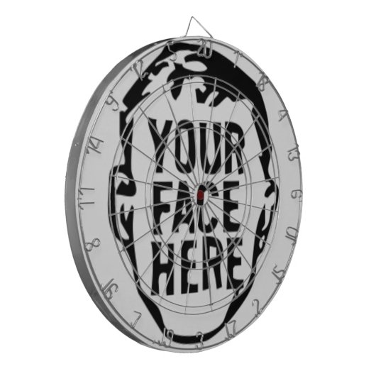 Uw gezicht hier dartboard dartbord (Voorkant Links)