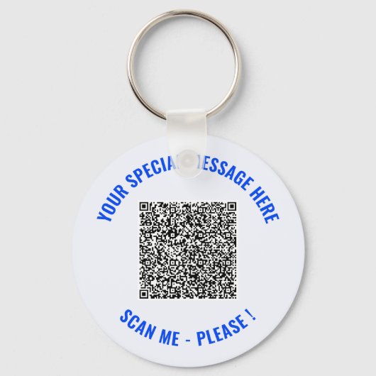 Uw Grappige QR-code Aangepaste Tekst Sleutelhanger (Voorkant)