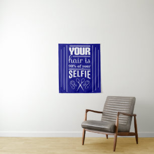 Uw haar is 90% van uw Selfie Wandkleed