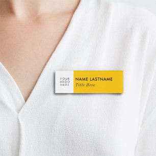 Uw heldere, gele, moderne, elegante Logo Naambadge