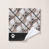 Uw hond aangepaste foto's chihuahua patroonnaam bad handdoek (Wasdoekje)