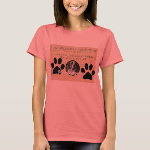 Uw hond Foto in Paws 1860 Legal Document Funny T-shirt
