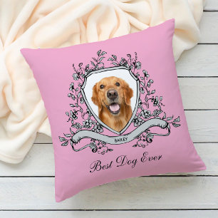 Uw hond in een bloemenkam   Beste hond ooit Kussen