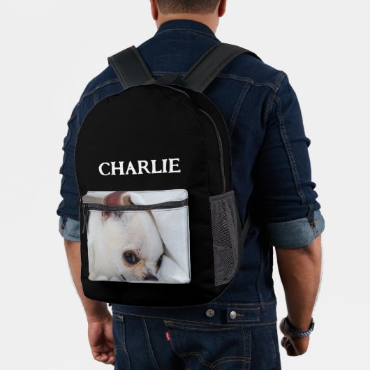 Uw hond puppy aangepaste foto chihuahua en tekst bedrukte rugzak (Insitu (model))