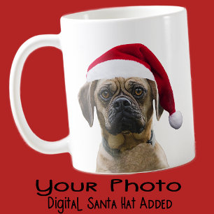 Uw Hond Santa Hat Foto Custom Kleur Gift Mam Mok