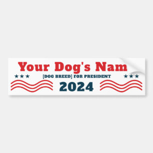 Uw hond voor President 2024 Funny Patriotic Bumpersticker