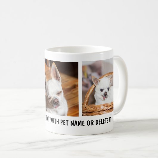 Uw huisdier hond chihuahua aangepaste foto's colla koffiemok (Voorkant rechts)