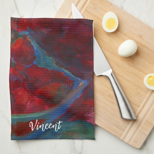 Uw illustratie uploaden | Aangepast schilderen omz Theedoek (Quarter Fold)