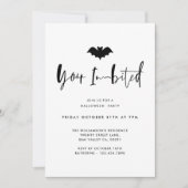 Uw in-bited zwarte vlek Minimale Halloween Partij Kaart (Voorkant)