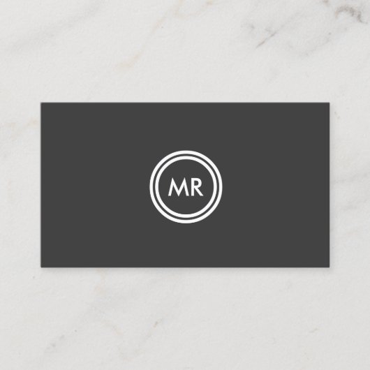 UW INITIALEN LOGO op DK GREY Visitekaartje (Voorkant)