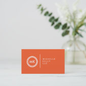 UW INITIALEN LOGO op ORANJE nr. 2 Visitekaartje (Staand voorkant)