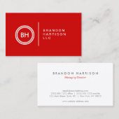 UW INITIALEN LOGO op ROOD Nr. 2 Visitekaartje (Voorkant / Achterkant)