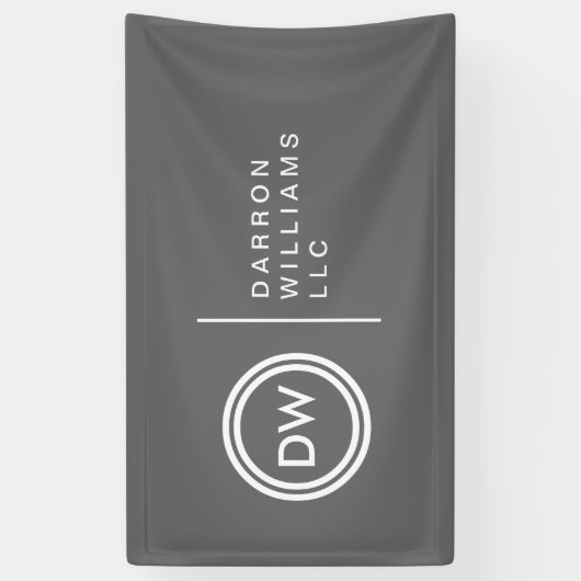 Uw Initialen Monogram Logo op grijs Spandoek (Verticaal)