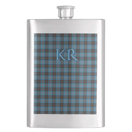 Uw initialen op Angus District Ancient tartan Flacon (Voorkant)