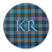 Uw initialen op Angus District Ancient tartan Keramische Knop (Voorkant)