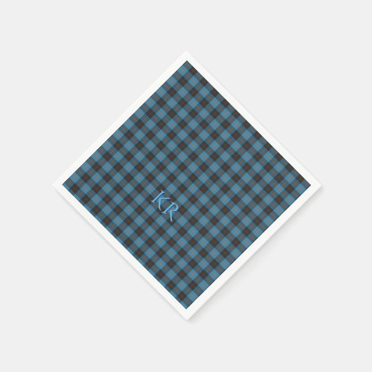 Uw initialen op Angus District Ancient tartan Servet (Hoek)