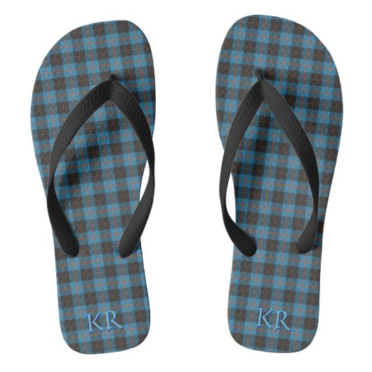 Uw initialen op Angus District Ancient tartan Teenslippers (Voetbed)