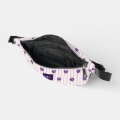Uw Initialen Violet & Blush Stripes Paarse Bloemen Heuptasje (Open)