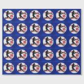 Uw Jersey Number Baseball Gift Wrapping Paper Cadeaupapier (Vlak)