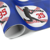 Uw Jersey Number Baseball Gift Wrapping Paper Cadeaupapier (Rol Hoek)