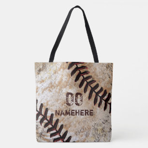 Uw Jersey Nummer Naam Vintage look Baseball Tas