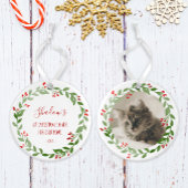 Uw Kat Foto 1 Kerstmis met Waterverf Ornament