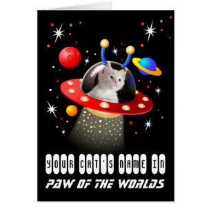 Uw kat in een Alien Spaceship UFO Sci Fi Scene