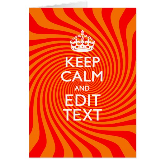 Uw Keep Calm-tekst op een levendige oranje draaiko (Voorkant)