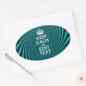 Uw Keep Calm-tekst op een levendige wervelgrafiek Ovale Sticker (Envelop)