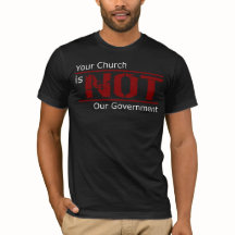 Uw kerk is NIET onze regering T-Shirt (zwart)