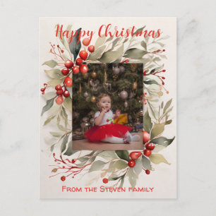 Uw Kerst Briefkaart waterverf Uw foto