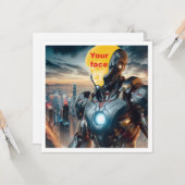 Uw kind als een superheld, aangepaste superheldenk kaart (Voorkant / Achterkant in situ)