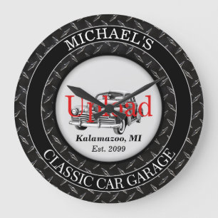 Uw klassieke autofoto uploaden wandklok grote klok