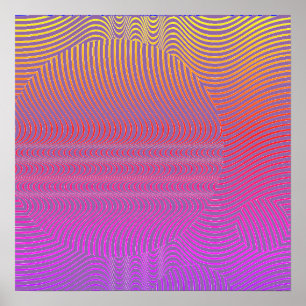 Uw kleur met Op Art Waves Poster