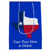 Uw kleur/tekst Texas State Flag Blue & Red Medium Cadeauzakje (Achterkant)