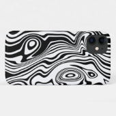 Uw kleuren Waves Zwart Wit Ontwerp iPhone Case (Achterkant (horizontaal))