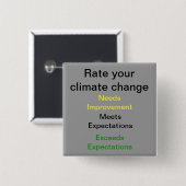 Uw klimaatverandering beoordelen vierkante button 5,1 cm (Voorkant /achterkant)