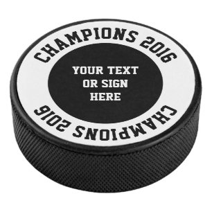 Uw Kromme & stevige Tekst of teken Hockey Puck