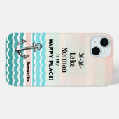 Uw Lake & Jouw naam gepersonaliseerde Happy Place Case-Mate iPhone Case (Achterkant (horizontaal))