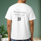Uw lange bedrijf Logo QR code scantekst T-shirt