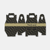 Uw leeftijd aangepaste nummerpatroon - Goud en Zwa Bedankdoosjes (Uitgevouwen)