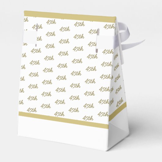 Uw leeftijd Offset Getal Patroon - Goud/Wit Bedankdoosjes (Achterkant)