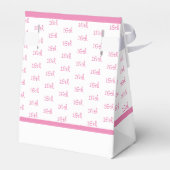 Uw leeftijd Offset Getal Patroon - Roze/Wit Bedankdoosjes (Achterkant)