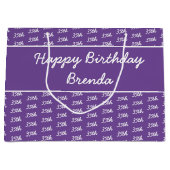 Uw leeftijdsnummerpatroon - paarse & Wit Groot Cadeauzakje (Voorkant)