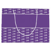 Uw leeftijdsnummerpatroon - paarse & Wit Groot Cadeauzakje (Achterkant)