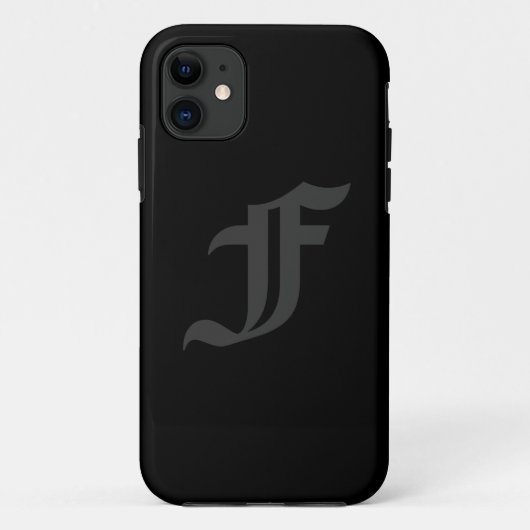 Uw Letter-Masculine grijs en zwart design Case-Mate iPhone Case (Achterkant)